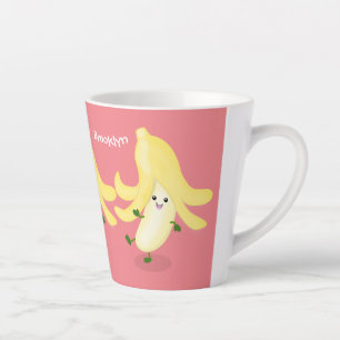 Cute kawaii banana cartoon latte mok