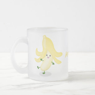Cute kawaii banana cartoon matglas koffiemok