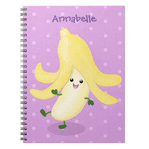 Cute kawaii banana cartoon notitieboek