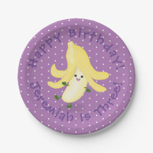 Cute kawaii banana cartoon papieren bordje