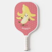 Cute kawaii banana cartoon pickleball paddle (Voorkant)