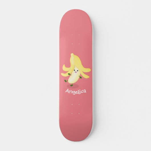 Cute kawaii banana cartoon skateboard (Voorkant)