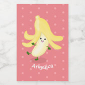 Cute kawaii banana cartoon voedselcontainer etiket (Enkel label)