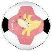 Cute kawaii banana cartoon voetbal (Gedraaid)