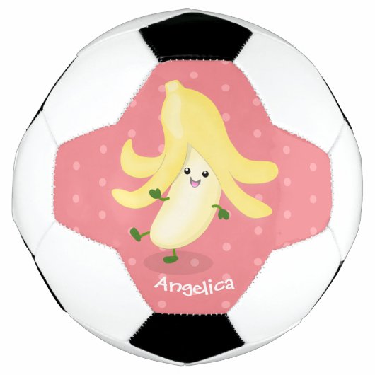 Cute kawaii banana cartoon voetbal (Voorkant)