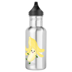 Cute kawaii banana cartoon waterfles 