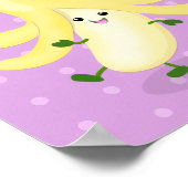 Cute kawaii banana paarse cartoon poster (Hoek)