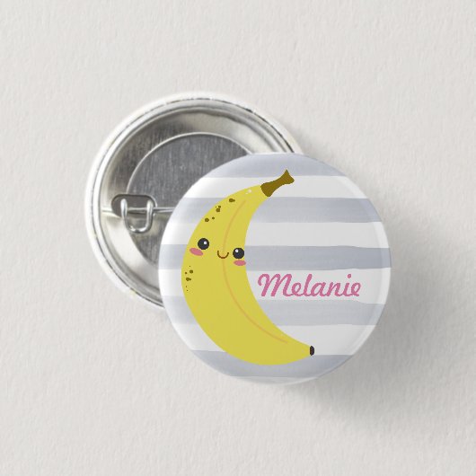 Cute Kawaii Banana Personalized Ronde Button 3,2 Cm (Voorkant /achterkant)