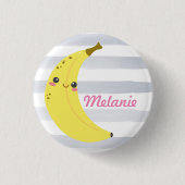 Cute Kawaii Banana Personalized Ronde Button 3,2 Cm (Voorkant)