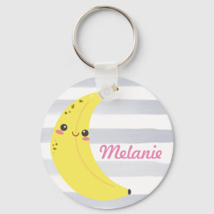 Cute Kawaii Banana Personalized Sleutelhanger
