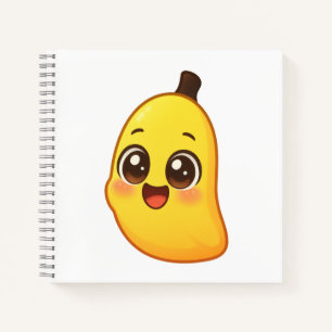 Cute Kawaii Bananen Karakterontwerp Notitieboek