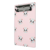Cute Kawaii Bear Face Pattern on Pastel Pink Mini Klembord (Angled2)