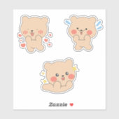 Cute Kawaii Bear Sticker | Adorable Blushing Bear  (Vel)