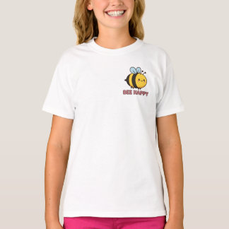 Cute Kawaii Bee 'Bee Happy' Inspirational Pun T-shirt