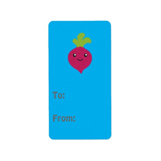 Cute Kawaii Beet Etiket (Voorkant)