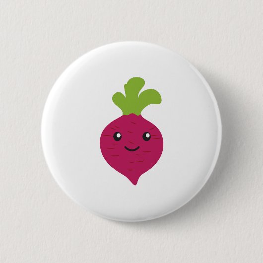Cute Kawaii Beet Ronde Button 5,7 Cm (Voorkant)