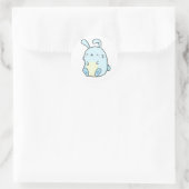 Cute Kawaii Blue Bunny Ronde Sticker (Tas)