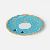 Cute Kawaii blue donut party bord (Gekanteld)