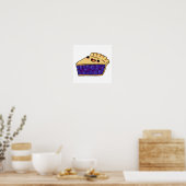 Cute Kawaii Blueberry Pie Poster (Keuken)