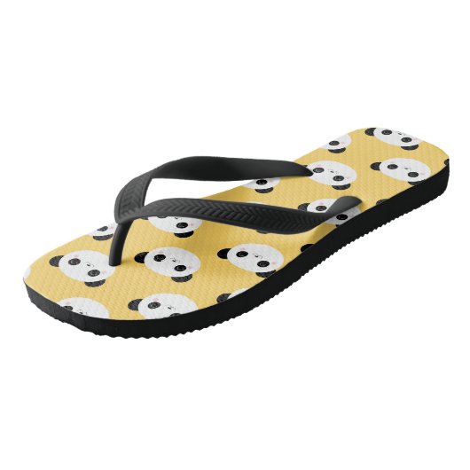 Cute Kawaii Blushing Panda Face Pattern Teenslippers (Schuin)