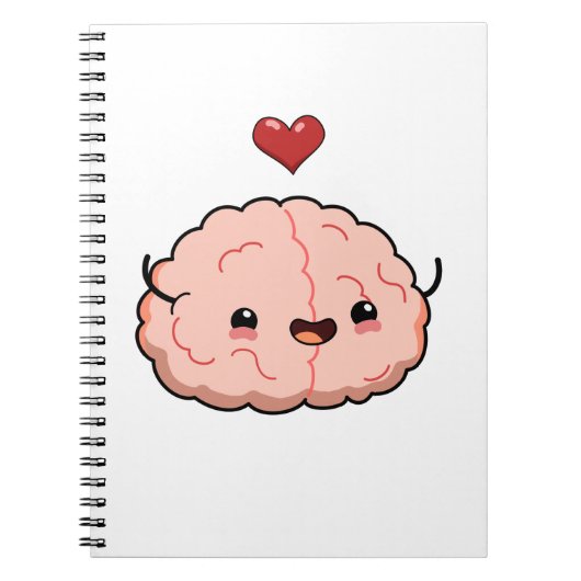 Cute Kawaii Brain Notitieboek (Voorkant)
