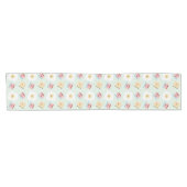 Cute Kawaii Breakfast Egg en Sandwich Pattern Korte Tafelloper (Horizontaal)