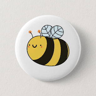 Cute Kawaii Bumble Bee Ronde Button 5,7 Cm