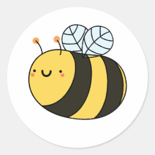 Cute Kawaii Bumble Bee Ronde Sticker