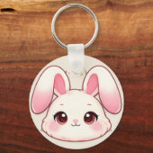 Cute Kawaii Bunny Face Keychain (Voorkant)