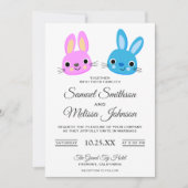 Cute Kawaii Bunny Lapbit Faire-part de mariage (Devant)