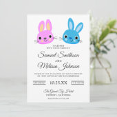 Cute Kawaii Bunny Lapbit Faire-part de mariage (Debout devant)