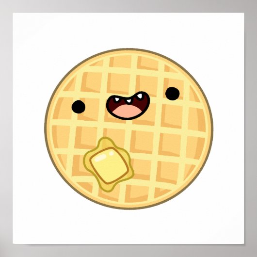 Cute Kawaii Butter Waffle Poster (Voorkant)