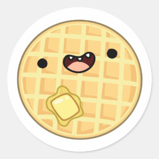 Cute Kawaii Butter Waffle Ronde Sticker
