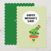 Cute Kawaii Cactus Family Moederdag Feestdagenkaart (Voorkant / Achterkant)