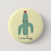 Cute Kawaii Cactus Misses Hugs Ronde Button 5,7 Cm (Voorkant)