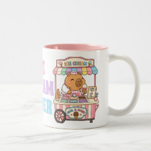 Cute Kawaii Capybara Pastelkleurige Ijsjes Koffiem Tweekleurige Koffiemok