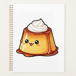 Cute Kawaii Caramel Pudding Dessert Character Planner