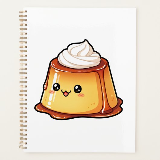 Cute Kawaii Caramel Pudding Dessert Character Planner (Voorkant)