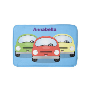 Cute kawaii cars cartoon illustratie badmat