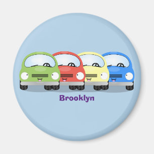 Cute kawaii cars cartoon illustratie magneet