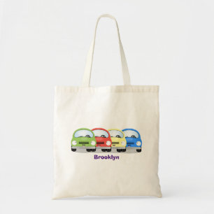 Cute kawaii cars cartoon illustratie tote bag