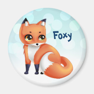 Cute Kawaii cartoon fox Magneet