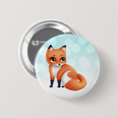 Cute Kawaii cartoon fox Ronde Button 5,7 Cm (Voorkant /achterkant)