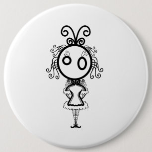 Cute Kawaii Cartoon Girl Ronde Button 6,0 Cm