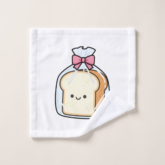 Cute Kawaii Cartoon Illustration of Sliced Bread  (Gant de toilette)