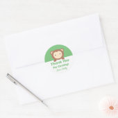 Cute Kawaii Cartoon Monkey bedankt voor uw komst Ronde Sticker (Envelop)