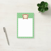 Cute Kawaii Cartoon Monkey Green Polka Dots Post-it® Notes (Kantoor)