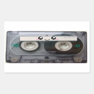 Cute Kawaii Cassettebandje Rechthoekige Sticker