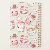 Cute Kawaii Cat and Coffee Print Planner Adorable (Dos)
