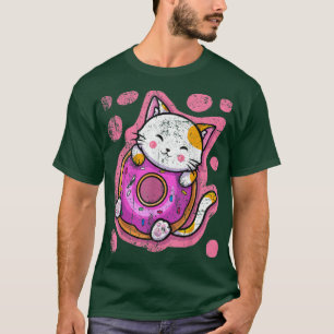 Cute Kawaii Cat Donut Japans Anime Women of Girl T-shirt